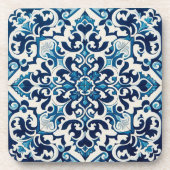 ポルトガルの青いタイル コースター (正面)