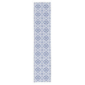 ポルトガルの青いタイル ショートテーブルランナー (正面)