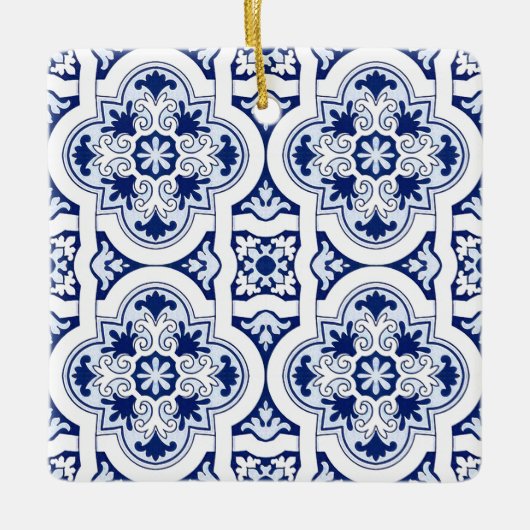 ポルトガルの青いタイル セラミックオーナメント (正面)
