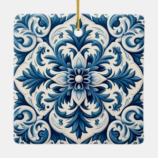 ポルトガルの青いタイル セラミックオーナメント (裏面)