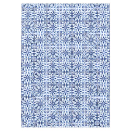 ポルトガルの青いタイル テーブルクロス (正面)