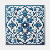 ポルトガルの青いタイル マグネット (正面)