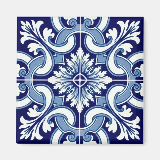 ポルトガルの青いタイル マグネット (正面)