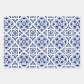 ポルトガルの青いタイル ラッピングペーパーシート (正面3)