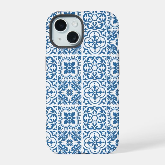ポルトガルの青いタイル 2 iPhone 15ケース (裏面)