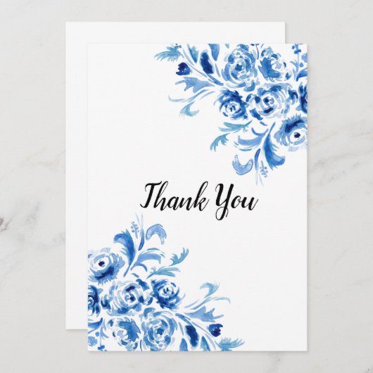 ポルトガルの青い花の模様 サンキューカード