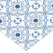 ポルトガルの青タイル短足ランナー ショートテーブルランナー (コーナー)