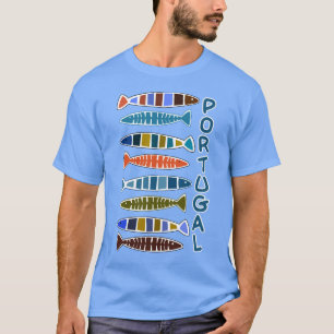 ポルトガルの魚パターンワイシャツ及びジャケット Tシャツ