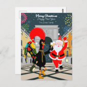 ポルトガルの鶏とサンタの新年のトースト ポストカード (正面/裏面)