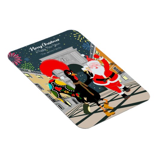 ポルトガルの鶏とサンタの新年のトースト マグネット (右側)