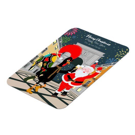 ポルトガルの鶏とサンタの新年のトースト マグネット (左側)