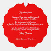 ポルトガルの鶏のクリスマスのオリーボーブル オーナメントカード (裏面)