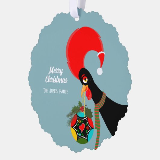 ポルトガルの鶏のクリスマスのオリーボーブル オーナメントカード (左)