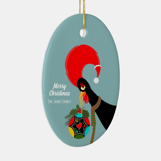 ポルトガルの鶏のクリスマスのオリーボーブル セラミックオーナメント (右)