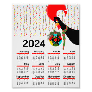 ポルトガルの鶏のクリスマスカレンダー2024 フォトプリント