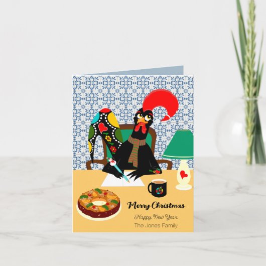 ポルトガルの鶏のクリスマスグリーティングカード カード (正面)