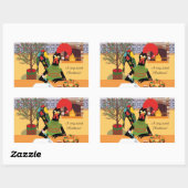 ポルトガルの鶏のクリスマスグリーティングカード 長方形シール (シート)