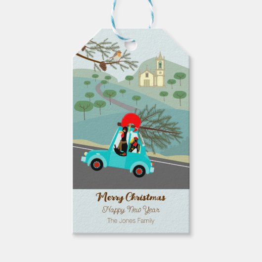 ポルトガルの鶏のクリスマスフェスティバル乗り ギフトタグ (正面)