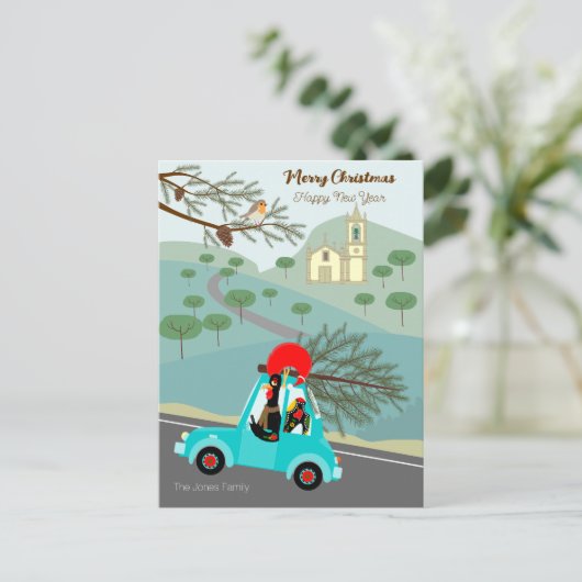 ポルトガルの鶏のクリスマスフェスティバル乗り ポストカード (スタンド正面)