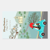 ポルトガルの鶏のクリスマスフェスティバル乗り 長方形シール (正面)