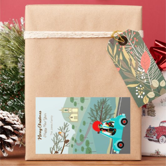 ポルトガルの鶏のクリスマスフェスティバル乗り 長方形シール (クリスマス)