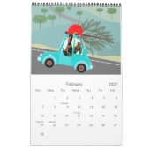 ポルトガルの鶏のクリスマス2024 カレンダー (2月 2027)