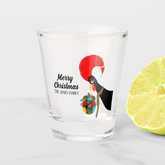 ポルトガルの鶏のホリークリスマスボーブル ショットグラス (正面)
