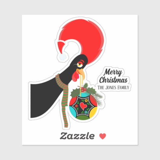 ポルトガルの鶏のホリークリスマスボーブル シール (シート)
