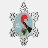 ポルトガルの鶏のホリークリスマスボーブル スノーフレークピューターオーナメント (右)