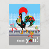 ポルトガルの鶏の誕生日パーティーありがとう ポストカード (正面)