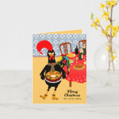 ポルトガルの鶏はキングケーキが大好きだ カード (黄色い花)