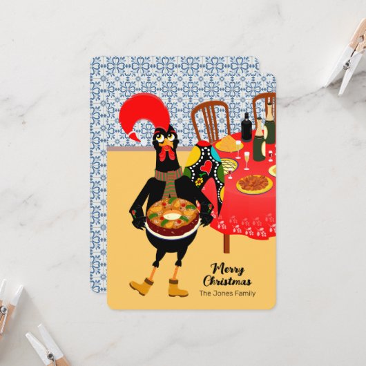 ポルトガルの鶏はキングケーキが大好きだ カード (正面/裏面インサイチュ)