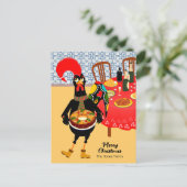 ポルトガルの鶏はキングケーキが大好きだ ポストカード (スタンド正面)