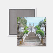 ポルトガルのBom Jesus de Braga Catholic Sanctuary マグネット (正面/裏面)