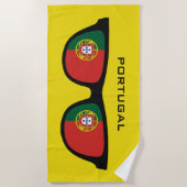 ポルトガルはカスタムな文字のビーチタオルを影で覆います ビーチタオル (正面)