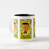 ポルトガルは雨が降らない~が観光客が殺到 ツートーンマグカップ (正面左)