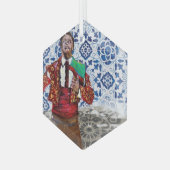 ポルトガルアゾレスフォークアート ガラスオーナメント (正面左)