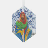 ポルトガルアゾレスフォークアート ガラスオーナメント (正面左)