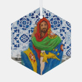 ポルトガルアゾレスフォークアート ガラスオーナメント (裏面)