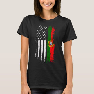 ポルトガルアメリカ国旗のフード付きスウェットシャツ-プライドポルトガルU Tシャツ
