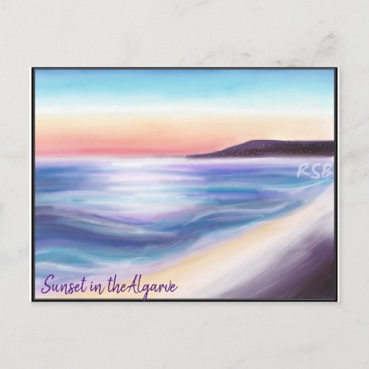 ポルトガルアルガーブサンセット海砂崖 ポストカード (正面)