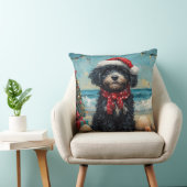 ポルトガルウォータードッグクリスマスヴィンテージビーチ クッション (椅子)