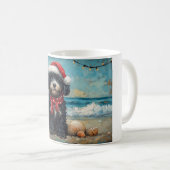 ポルトガルウォータードッグクリスマスヴィンテージビーチ コーヒーマグカップ (正面右)