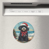 ポルトガルウォータードッグクリスマスヴィンテージビーチ マグネット (インサイチュ (食洗機))