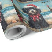 ポルトガルウォータードッグクリスマスヴィンテージビーチ ラッピングペーパー (ロールコーナー)