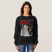ポルトガルウォータードッグサンタクリスマス雪だるまクリスマス スウェットシャツ (正面フル)