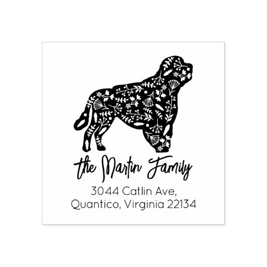 ポルトガルウォータードッグファミリー差出人住所 ラバースタンプ (インプリント)