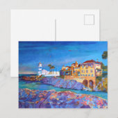 ポルトガルカスカイスライトハウスランドスケープ ポストカード (正面/裏面)