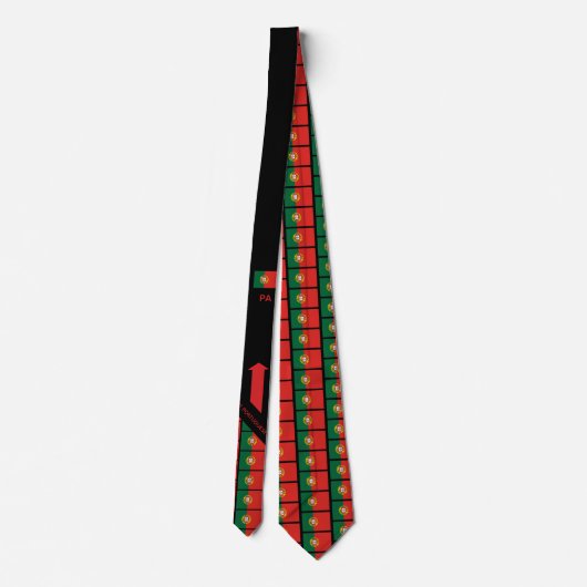 ポルトガルカスタム国旗のモノグラム ネクタイ (裏面)