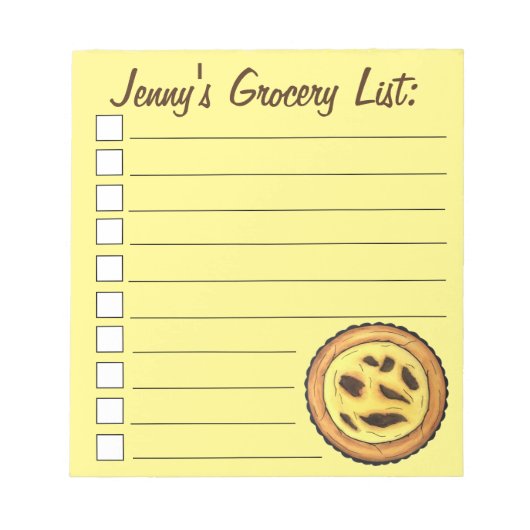 ポルトガルカスタードエッグタルトパステルパステーデナタ ノートパッド (正面)